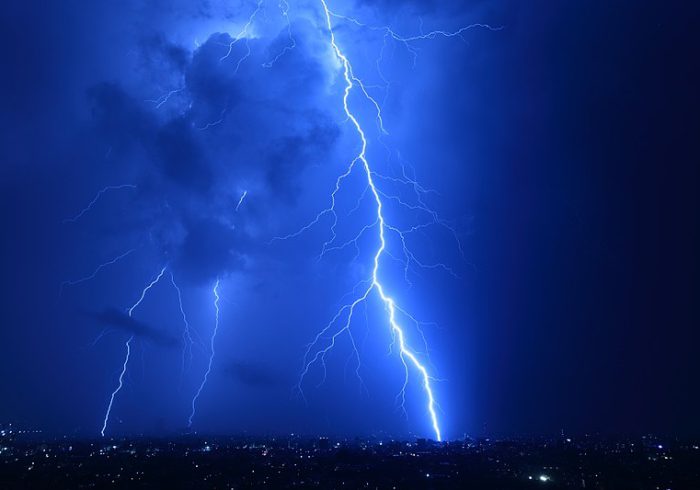 Lightning strike in Jakarta; June 2014