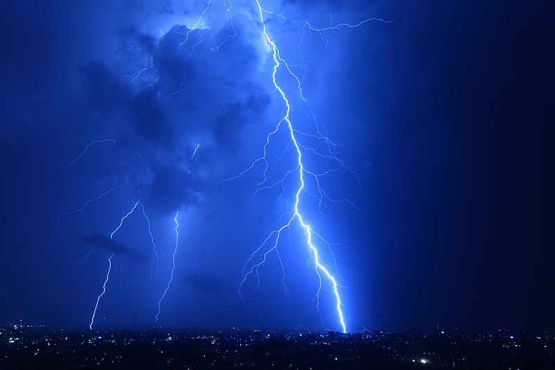 Lightning strike in Jakarta; June 2014
