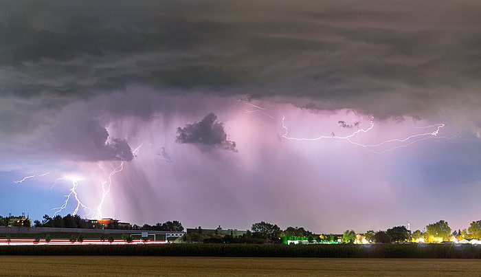 Lightning over ESO Headquarters