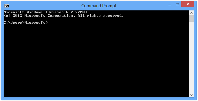 Command Prompt on Windows 8