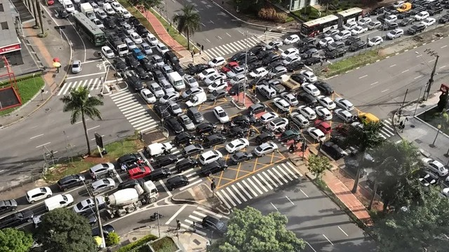 Traffic gridlock in Sao Paulo, Brazil