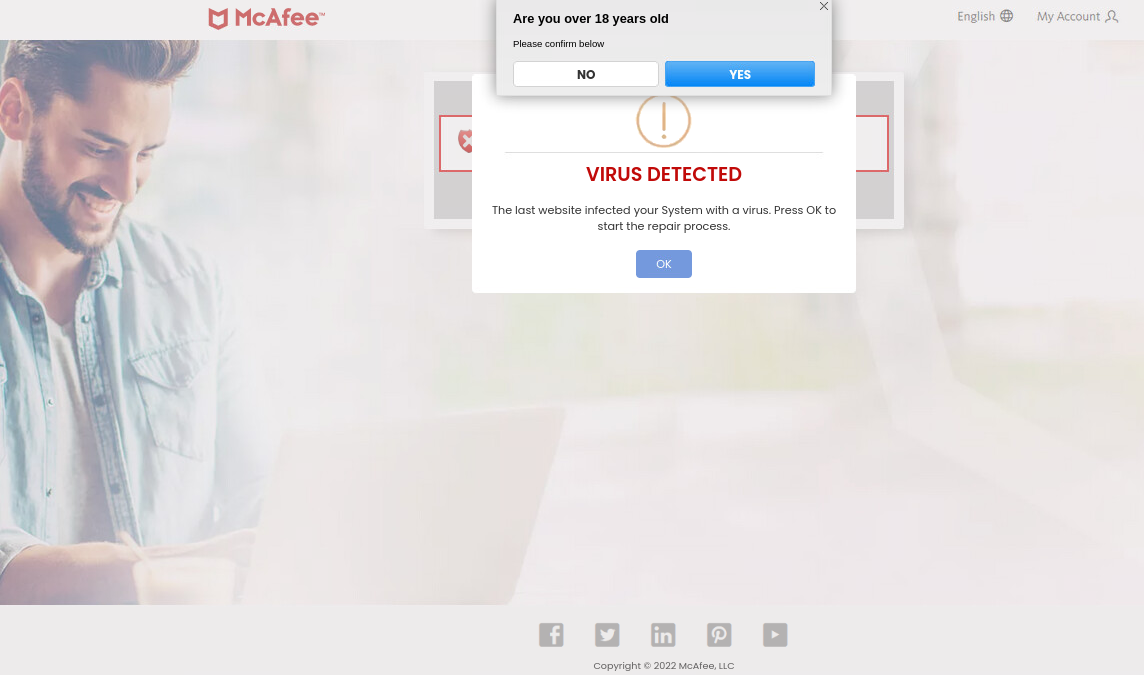 McAfee Fake Antivirus Phishing Campaign is Back!, (Sat, Nov ...