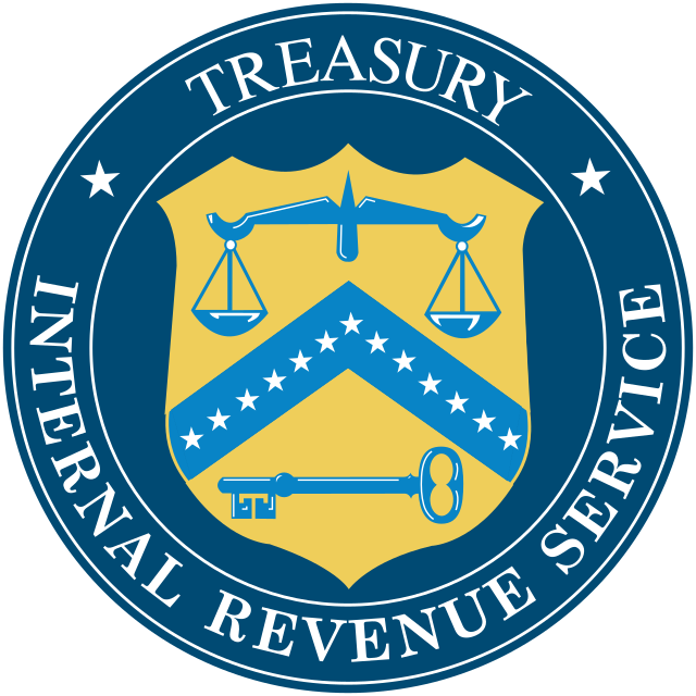 Seal of the United States Internal Revenue Service. The design is the same as the Treasury seal with an IRS inscription.