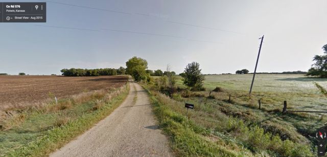 Google Maps / Arstechnica street view image of location in Kansas commonly used as default location for IPs in the US.