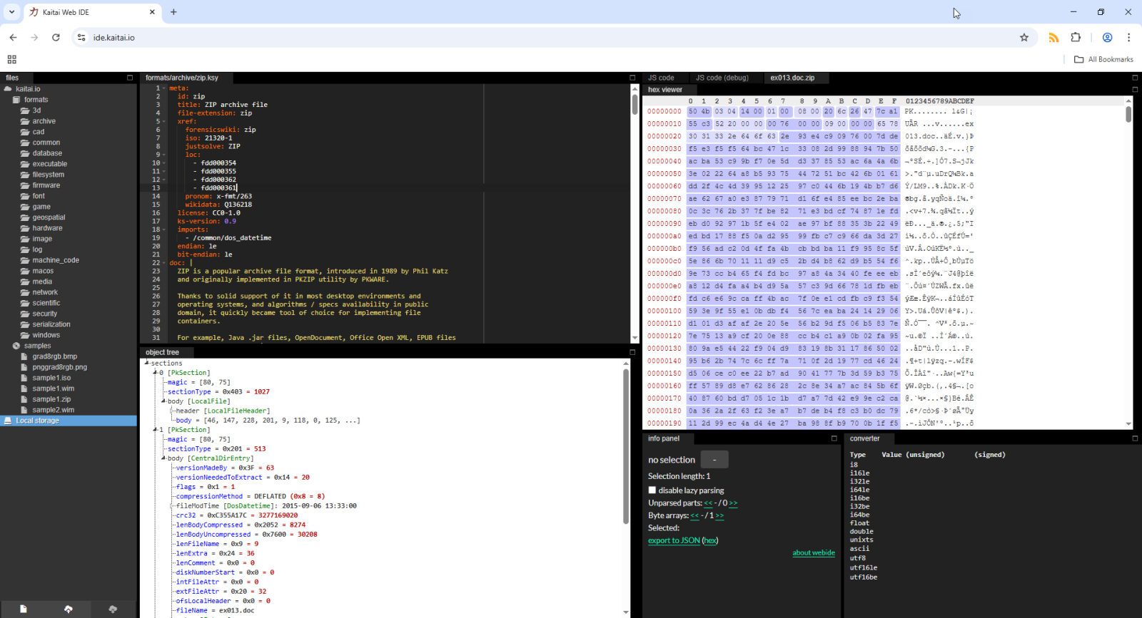 Kaitai Struct WebIDE, (Sun, Oct 26th)
